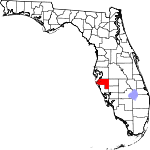 A state map highlighting Manatee County in the middle part of the state. It is medium in size.