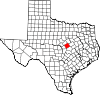 State map highlighting Coryell County