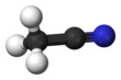 Ball and stick model of acetonitrile