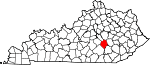 State map highlighting Rockcastle County