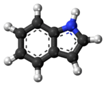 Ball-and-stick model of indole