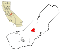 Location in Madera County and the state of California