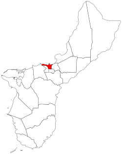 Location of Hagåtña (Agana) within the Territory of Guam
