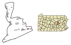 Location of Kulpmont in Northumberland County, Pennsylvania.