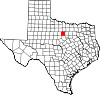 State map highlighting Palo Pinto County