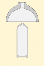 The cylinder neck has been machined, and the threaded hole for the cylinder valve is shown