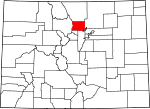 State map highlighting Boulder County