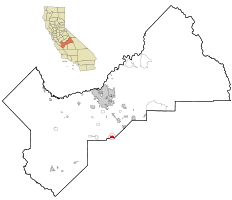 Location in Fresno County and the state of California