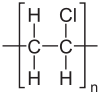 Repeating unit of PVC polymer chain.