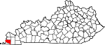 State map highlighting Hickman County
