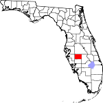 A state map highlighting Hardee County in the middle part of the state. It is medium in size and shaped like a rectangle.