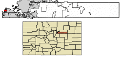 Location of the City of Sheridan in Arapahoe County, Colorado.