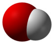 Space-filling representation of the hydroxide ion