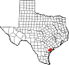State map highlighting Refugio County