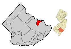 Map of Port Republic in Atlantic County. Inset: Location of Atlantic County in the State of New Jersey.