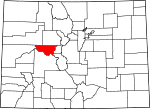 State map highlighting Pitkin County