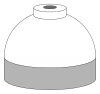 Illustration of cylinder shoulder painted white for medical oxygen
