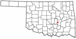 Location of Holdenville, Oklahoma