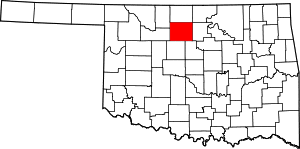 Map of Oklahoma highlighting Garfield County