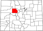 State map highlighting Eagle County