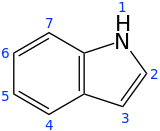 Skeletal formula with numbering scheme