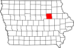 State map highlighting Black Hawk County