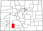 State map highlighting Mineral County