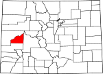 State map highlighting Delta County