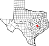 State map highlighting Burleson County