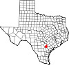 State map highlighting Karnes County