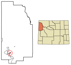 Location of Jackson in Teton County, Wyoming