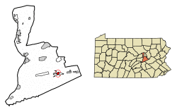 Location of City of Shamokin and adjacent Coal Township in Northumberland County, Pennsylvania.