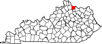 State map highlighting Bracken County