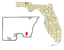 Location in Holmes County and the state of Florida