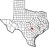 State map highlighting Hays County