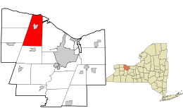 Location in Monroe County and the state of New York.