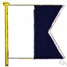 nautical signal flag - one of an international code of flag signals used between ships