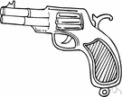 revolver - a pistol with a revolving cylinder (usually having six chambers for bullets)