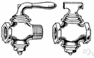 stopcock - faucet consisting of a rotating device for regulating flow of a liquid