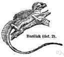 basilisk - small crested arboreal lizard able to run on its hind legs