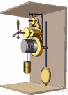 clockwork - any mechanism of geared wheels that is driven by a coiled spring