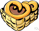 soft pretzel - a pretzel made of soft bread