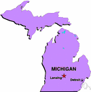 mi - a midwestern state in north central United States in the Great Lakes region