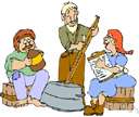 jug band - a musical group that uses jugs and washboards and kazoos and other improvised instruments