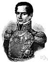 Antonio Lopez de Santa Ana - Mexican general who tried to crush the Texas revolt and who lost battles to Winfield Scott and Zachary Taylor in the Mexican War (1795-1876)