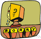 sorry - feeling or expressing regret or sorrow or a sense of loss over something done or undone