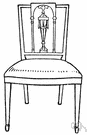 side chair - a straight-backed chair without arms