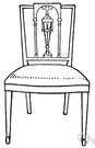 straight chair - a straight-backed chair without arms