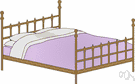 bed - a piece of furniture that provides a place to sleep