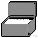 box - a (usually rectangular) container